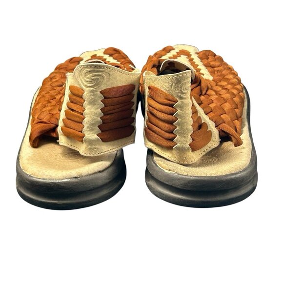 Chubasco Aztec Woven Unisex Leather Sandals Men's Size 7-8 Ladies 9-10 Handmade - Picture 5 of 9